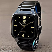 New Designer Black Stylish Square Chain Analog Watch for Mens & Boys
