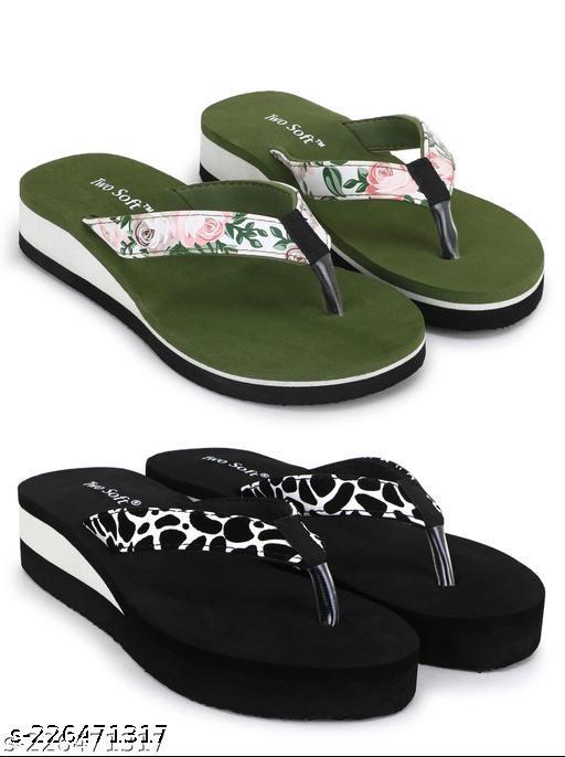 Two Soft Comfortable & Stylish Women's Daily Use Slipper/Flipflop for Women & Girls Combo of 2