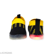 Coolz Kids LED Light Shoes Blink-4 Black Yellow for Boys and Girls 1-4 yrs