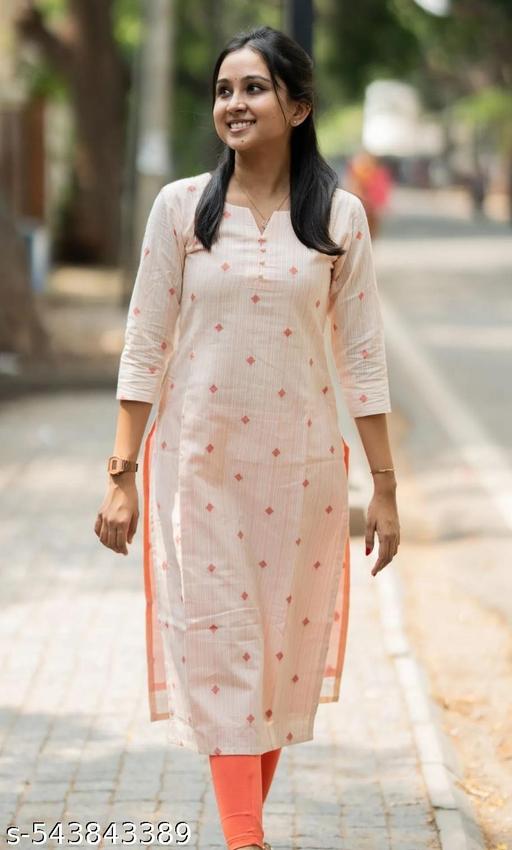 Fashionable Cotton Slub Dijital Print Straight Kurti For Women