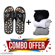 Magnetic Therapy Sandals Yoga Paduka Acupressure Foot Relaxer Massager Slipper With 3 Pair Socks Free