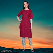 NEW TRENDING EMODRIED KURTY FOR WOMEN AND FULL COTTON KURTY