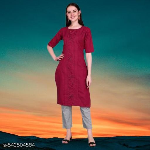 NEW TRENDING EMODRIED KURTY FOR WOMEN AND FULL COTTON KURTY