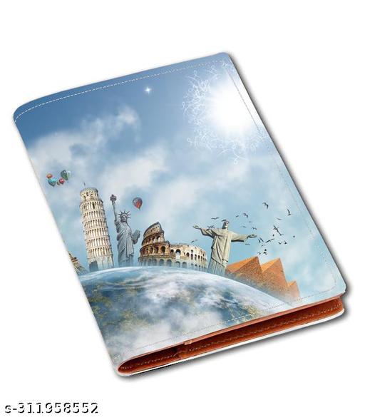 Shoprider Printed Passport Case/Card/Travel Document Holder for Travel Use,Passport Cover Holder Sleeve,Passport Wallet Leather Brown