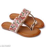 Kolhapuri style flats for women White