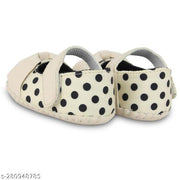 Neska Moda 6 To 12 Months Baby Girls Polka Dot Sandal Booties (Beige )-BT1710
