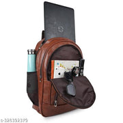 Classic Vegan Leather Office College Laptop Shoulder Business Unisex Backpack