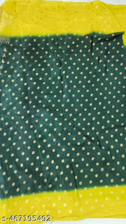 NavSarjan Silk printed saree with pallu blouse and lace