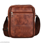 Stylish PU Leather Sling Cross Body Travel Office Business Messenger One Side Shoulder Bag for Men Women