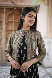 Awsome Anarkali Styled Kurti With Jacket For Womens