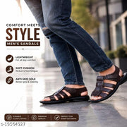 Stylish Men's Synthetic Brown Sandals