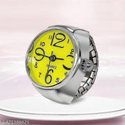 Finger Ring Watch, Fashion Jewelry Lady Girl Steel Round Finger Ring watcht Fits Most Women and Men
