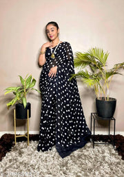 Leelavati  Pretty, Printed, Georgette Saree with Blouse Piece