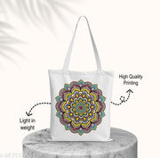TrendoPrint Women & Girls Extra Spacious Cotton Multicolor Tote Bag-NDB47