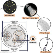 Chonograph Date Display Radium Dial Analoge Magnetic Belt Watch for Men S_18027
