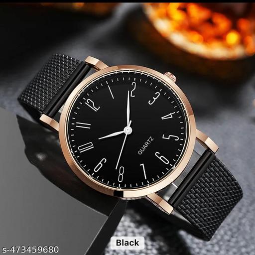 Rose Gold Case Designers Wrist Watches For Boy And Men Analog Watch - For Men Stylish Pu Strap Analog Wrist Watches For Boy And Men
