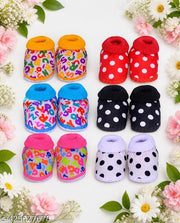 NEW BORN BABY SHOES FOR BOYS AND GIRLS (PACK OF 6) COMBO OFFER  KID SHOES (PATTERN:-ABC , DOTS)