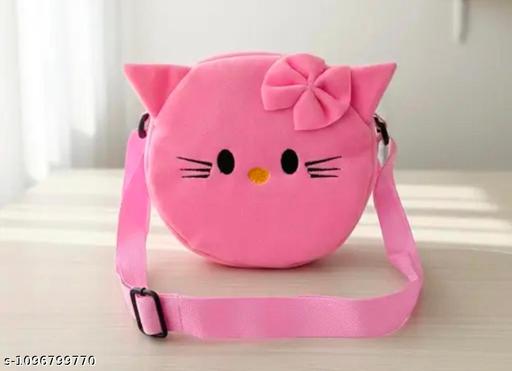 HARSHIKA TRADERS HELLO KITTY CROSS BAG Sling Bag for Kids Birthday Gift for Girls Crossbody Bag for kids with Soft pink Finish Baby Toddler Handbag Cute Princess Purse Mini Sling Bag for 3-12 Year Girls Fashion Accessory