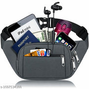 Waist Bag fanny pack bum bag travel passport holder chest bag phone mney holder Waist Bag fanny pack bum bag travel passport holder chest bag phone mone holder (grey)