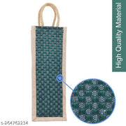 Jute Water Bottle Bag with Handles (Blue and Red) - Pack of 2