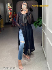 Women's Embroidery Work Naira  Style Kurti..,