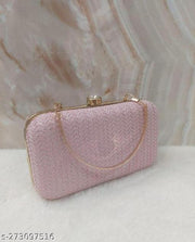 FANCY PARTYWEAR BOX CLUTCH WITH HANDLE SHIMMER SHINING BRIDAL CLUTCH