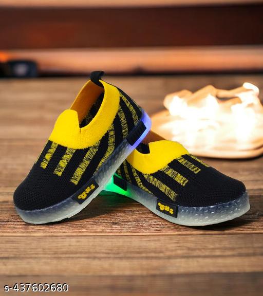 Coolz Kids LED Light Shoes Blink-4 Black Yellow for Boys and Girls 1-4 yrs