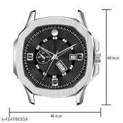 6186SM02_Katori Square Black Dial Day & Date Stainless Steel Analog Watch For Men