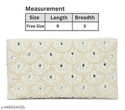 New Trendy Pure White Beaded Women Clutch || Latest Clutch Designed With Pearls In White Colour For Girls & Women | Clutch For Women | Party Wear Wallet For Women | Purse For Women | Wallet For Women | Best Beautiful Wedding Clutch purs for Women & girls.