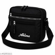 Aklima Men's Sling Crossbody Bags,Light Weight Travel Office Business Ceiling Bag,One Side Shoulder Pouch Crossbody Bags Black-1