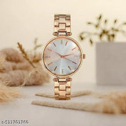 Premium Luxury Rose Gold Women's Wristwatch with Blue Dial | Stylish Analog Bracelet Watch for Girls & Ladies | Elegant Party Wear & Casual Fashion Timepiece