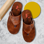 Foot fighter men slippers sandal and flip flops synthetic material with Pu sole Color Tan