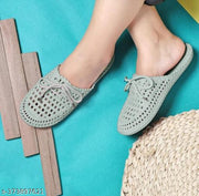 Begins Life Stylish and comfortable Half Shoe with Laces for women (Bindu Booty Green)
