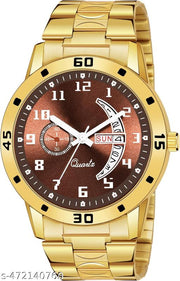 Day n Date Men Stylish Analog Latest Watches Combo - Set of 2 - GOLD-4-AND-GOLD-18