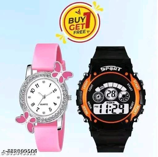 Butterfly Analog watch with free sport watch.watch for boys and free sport watch for kids Stylish Analog Watches