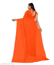 Festive wear Plain Solid  georgette saree with blouse piece