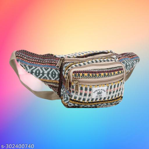 KRYSTAL Hemp Fanny Pack Waist Hip Bag Handmade from Pure Hemp (Multicolour) Pack of 1