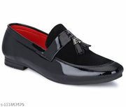 STEPFEET Men's Black Velvet Stylish Loafers