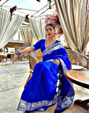 banarasi  satin silk with silver zari plain