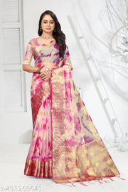 NEW FANCY ORGANZA SAREE  MULTY COLOUR SAREE