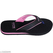 Aaksu DOCTOR ORTHO Soft Women's Diabetic & Orthopedic Light Weight Slippers FlipFlops black pink
