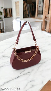 latest and trendy Sling Bag for girNew Party Wear Burgundy Handbag for Ladiesl & Women|Elegant Women's Maroon Purse with Stylish Chain|Women's Stylish Glossy Chain Strap Purse (Maroon)|