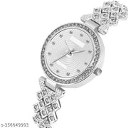 OHHO Special Edition Silver Dial & Silver Metal Bracelet Chain Analog Watch - For Women's-Ladies's-Girl's
