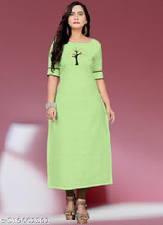 Women Ethenic Patchwork Cotton Blend Summer Straight Kurti (grey)|straight kurti|kurti for