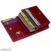 Men & Women Casual, Evening/Party, Ethnic, Formal, Travel, Trendy Maroon Artificial Leather RFID Card Holder - Mini  (10 Card Slots)