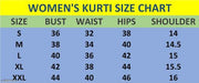 Casual American Crepe Round-Neck 3/4th Length Sleeves (45"Inches)