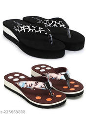 Two Soft Women Slipper/Comfortable & Stylish Women's Daily Use Slipper/Flipflop for Doctor Ortho Slipper/Women & Girls Combo of 2