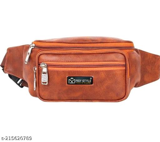 Leather Waist Bag for Men and Women | Fanny Pack Travel Handy Hiking Zip Pouch Money Belt with Adjustable Strap for Men and Women