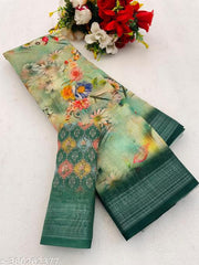 COTTON LILAN DIGITAL PRINT SAREE