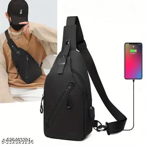 Cross-Border New Arrival Men'S Outdoor Chest Bag European and American Fashion USB Chest Bag Sports Crossbody Bag Business Crossbody Bag